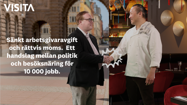 Politiker och kock som skakar hand.
